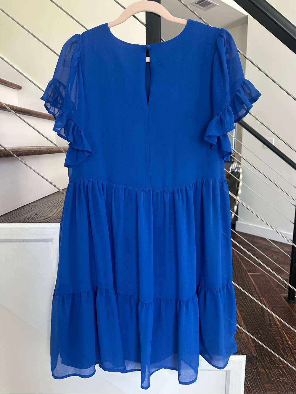 Sam Edelman Royal Blue Chiffon 
Ruffle Sleeve Tiered Dress | Size: XS - Picture 2 of 12